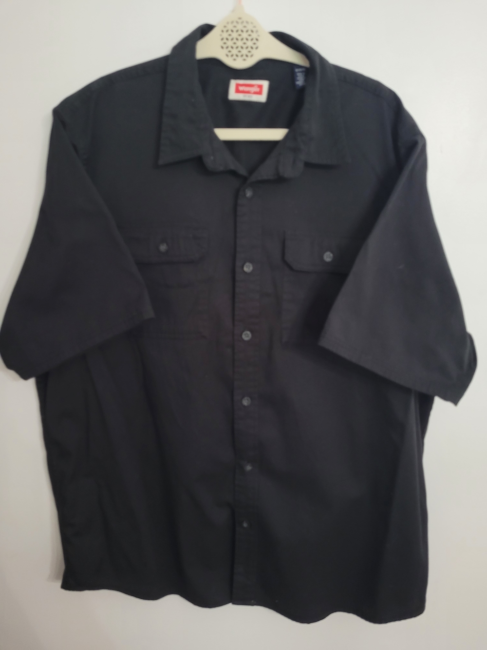 Wrangler Black Short-Sleeve Button-Down Work Shirt